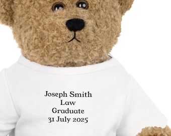Personalized Law Graduate Plush Teddy Bear, Graduation Gift