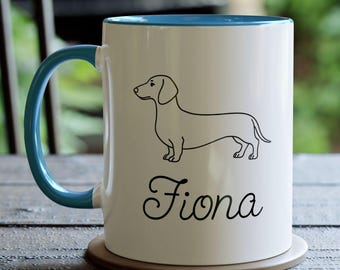 Custom Dachshund Coffee Mug: 11oz Ceramic Wiener Dog Lover Gift