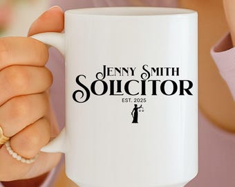 Custom Solicitor Mug 11oz - Personalized Lawyer Gift, Law Office Colleague Gift