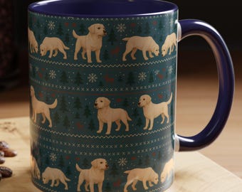 Taza nórdica de invierno Labrador de 325 ml con diseño escandinavo