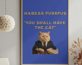 Cartel del abogado Habeas Purrpus: Impresión de bellas artes Giclée