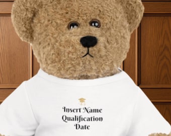 Oso, oveja, conejo o elefante de graduación personalizado. Peluche de graduación personalizado con nombre, titulación y fecha.