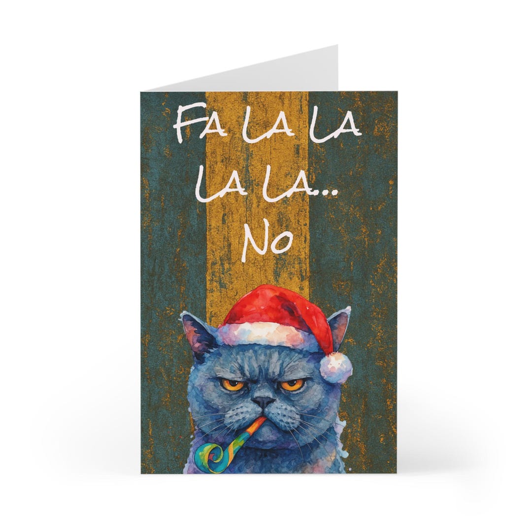 Grumpy Cat Christmas Cards - Pack of 7. Fa La La. No. Funny Holiday ...