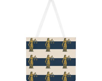 Justitia Lawyer Tote Bag: Juristische Professionelle Umhängetasche aus Baumwolle