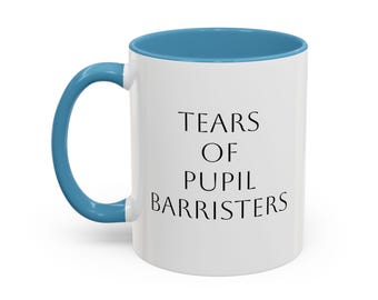 Taza de Abogado Alumno. Lágrimas de Abogado Alumno. Regalo divertido de BTC y BPC. Bicolor, 325 ml