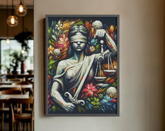 Póster de Bellas Artes de Lady Justice: Empoderando a las mujeres en el ámbito jurídico