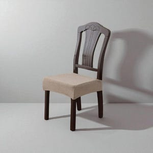 Waterproof Dining Chair Seat Covers Set of 4 – Stretch Washable Chair Protectors for Kitchen & Dining Room (Taupe, Rear-Covered)