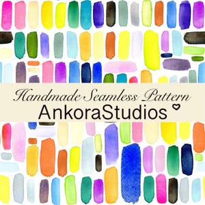 Regenbogen Pinselstrich Muster, buntes abstraktes digitales Papier, Aquarell Farbe Textur, modernes Oberflächendesign, kommerzielle Nutzung