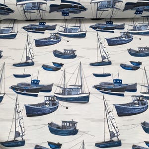 Beachy Bliss: Rustic Nautical Upholstery Fabric - Perfect for Bedroom and Living Room Decor - Coastal Linen Upholstery Fabric - Ocean Dream