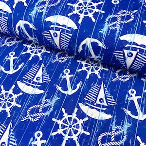 Beachy Chic Leinen: Maritimer Stoff Meterware - maritimer Polsterstoff - Elegantes maritimes Wohndekor - Coastal Vibes Leinenstoff