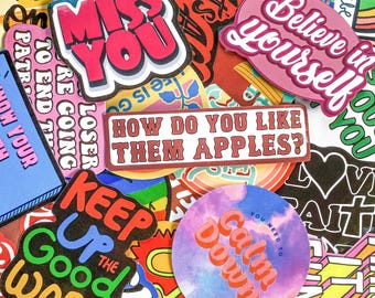 50pcs Empowerment Quote Stickers, Vibrant Slogan Stickers, Self-Care Message Stickers, Waterproof Stickers for Journal,Scrapbook,Laptop