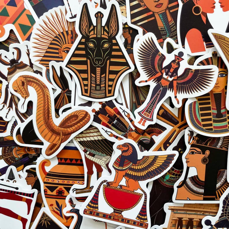 Pack of Egyptian Art Stickers, 50 Ancient Egypt Stickers, Egyptian ...