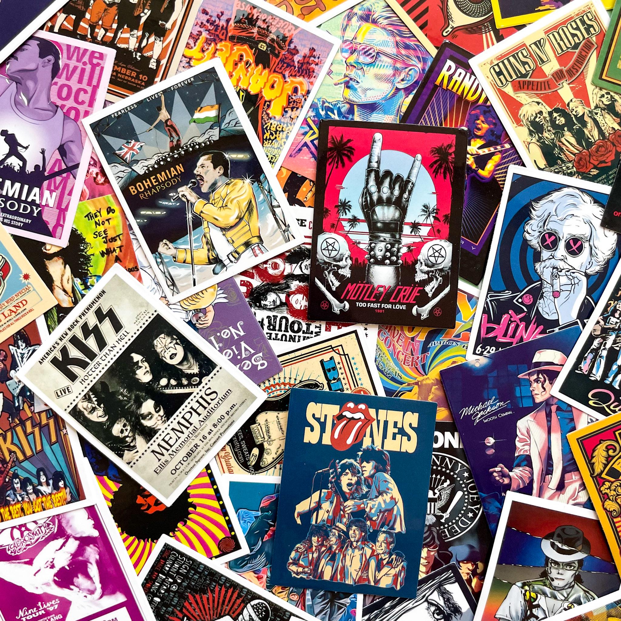 50pcs Rock Music Stickers,rock Band Stickers,retro Concert Stickers ...