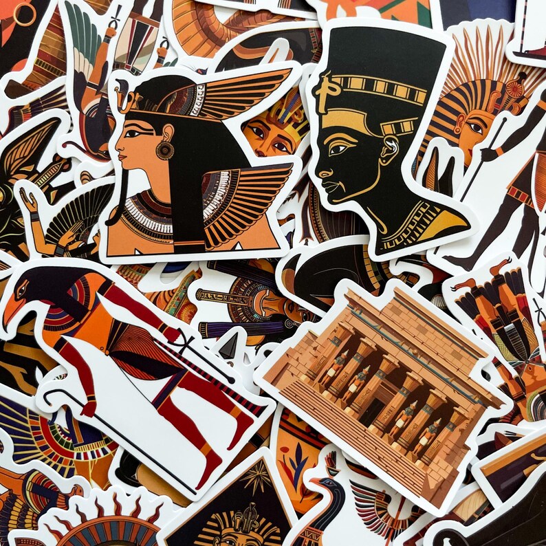 Pack of Egyptian Art Stickers, 50 Ancient Egypt Stickers, Egyptian ...