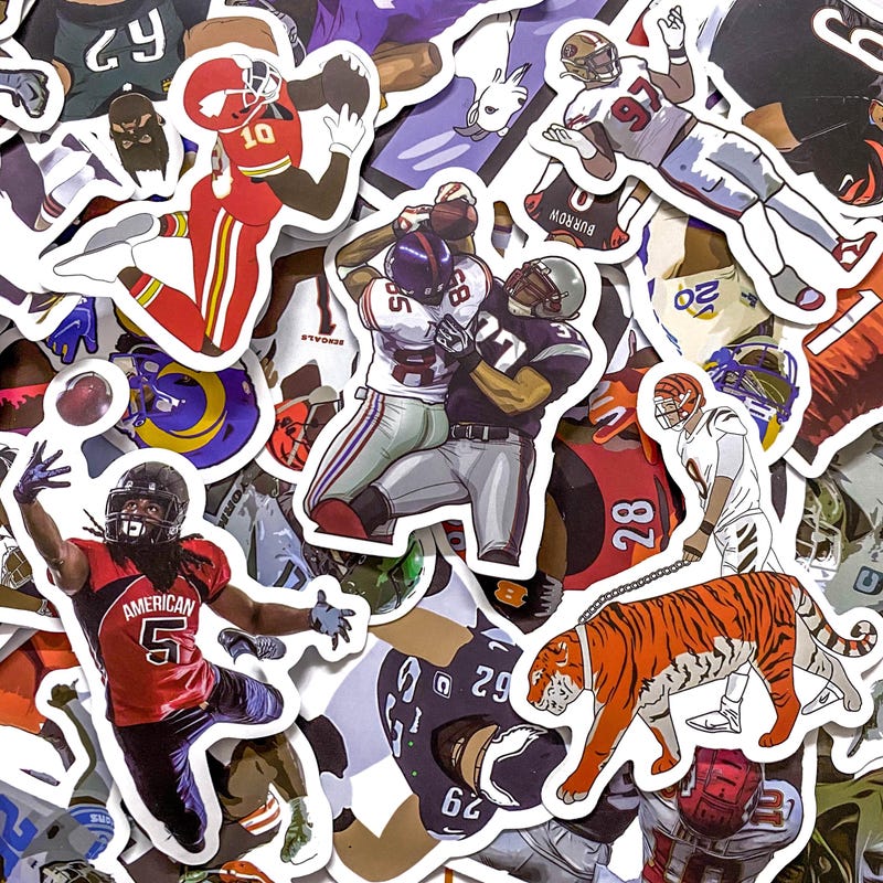Nfl Player Stickers - Etsy