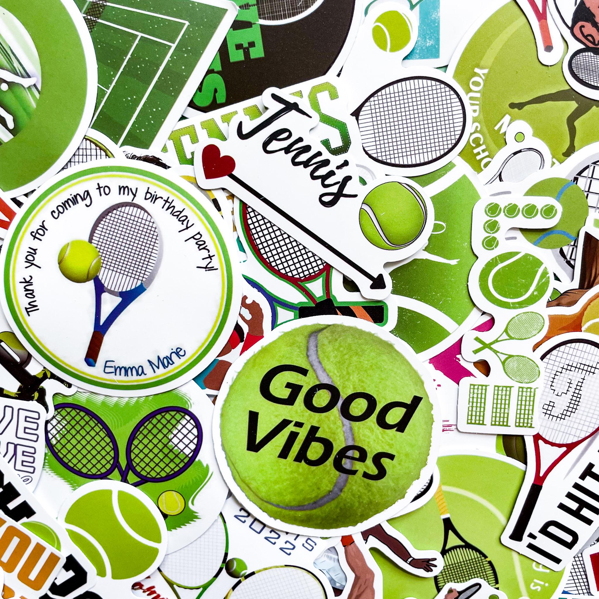 Racket Sticker 50pcs Tennis Stickers, Cartoon Racket Stickers, Sports Motivational ...