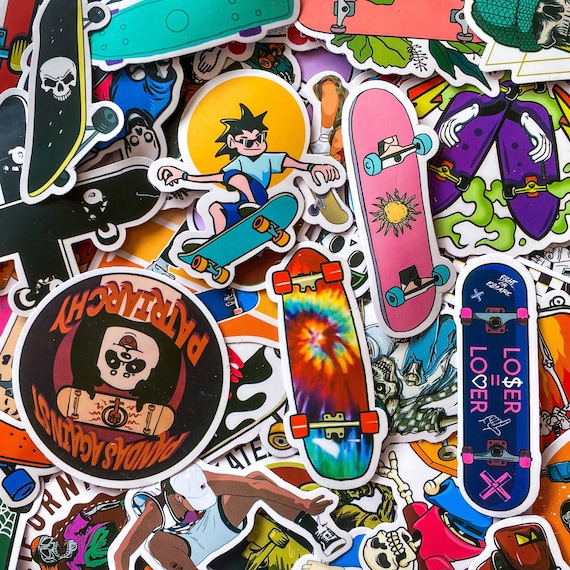 50pcs Skate Culture Stickers, Hip-hop Skater Stickers, Cool Trick