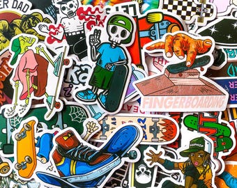 50 stickers culture skate, stickers skateur hip-hop, stickers trucs sympas, stickers imperméables pour skateboard, casque, travaux manuels
