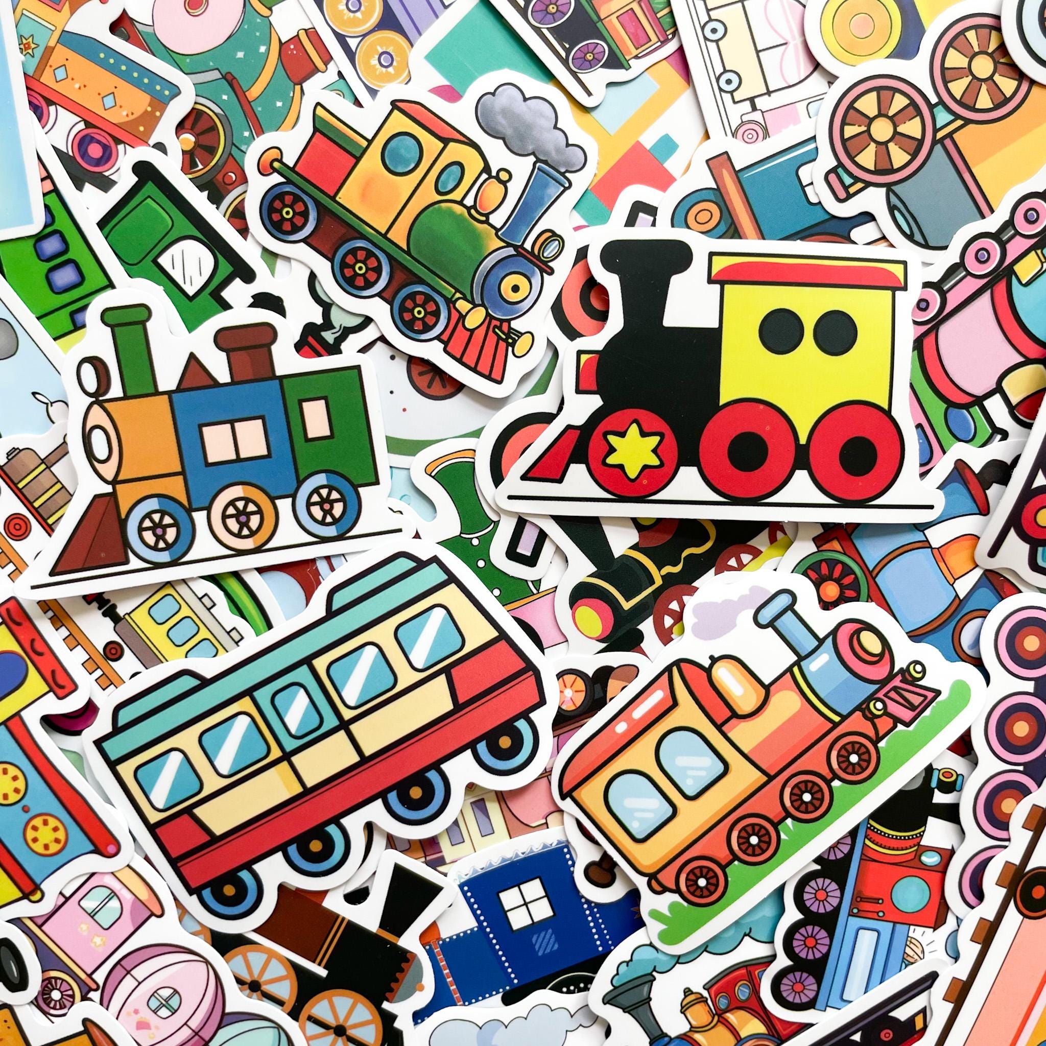 Train Sticker Design 50pcs Train Stickers,cartoon Railway Stickers,colorful Locomotive ...