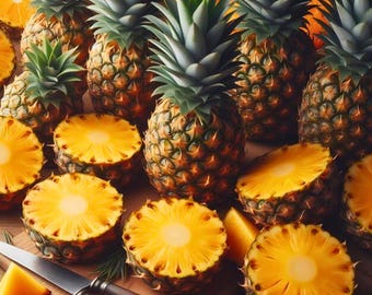 15 semillas de piña Hilo, una planta tropical única de Hawái para cultivar en jardín y macetas.