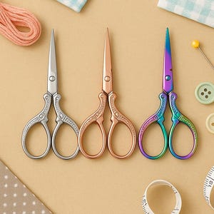Embroidery Scissors – Vintage Style Sewing Scissors for Cross Stitch, Needlework & Crafts