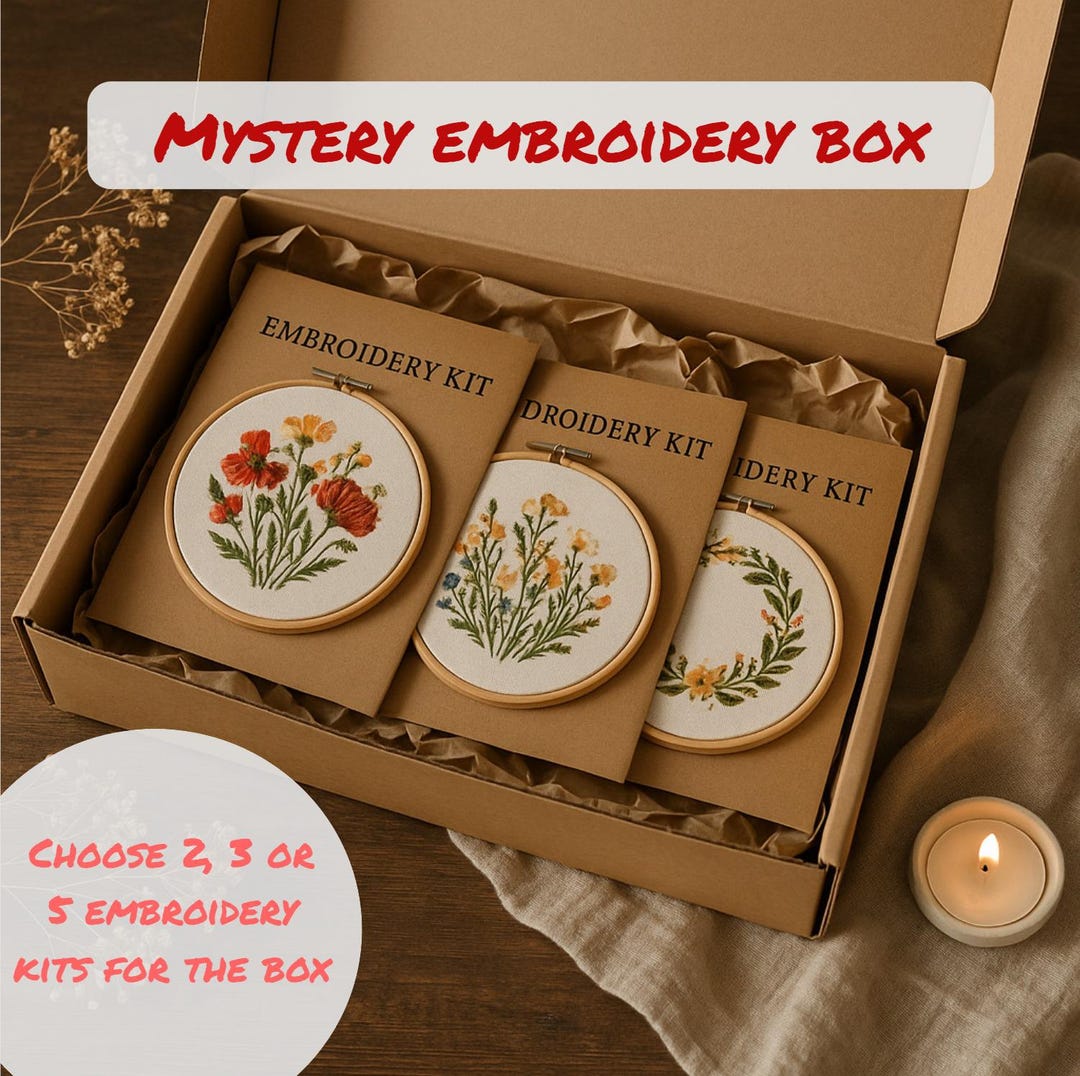 Mystery Embroidery Box – Random Surprise Set of 2, 3, or 5 Embroidery ...