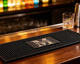 Tapete de bar personalizado Tapete de bar de whisky personalizado con nombre Regalo para papá o esposo Decoración de bar en casa