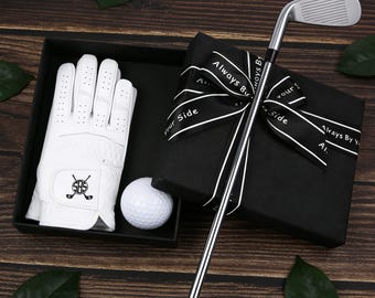 Aangepaste golfhandschoen met gepersonaliseerde initialen, ademende PU-leren handschoen voor heren en dames cadeau