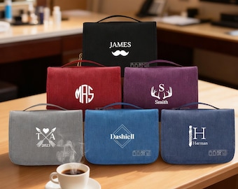 Custom Men’s Toiletry Bag,Waterproof Travel Organizer Case with Hook,Gift for Him Traveler
