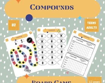 Compound Words Board Game B2 | Vocabulary Practice for Teens and Adults | Printable Fun ESL Game | Printable Speaking & Review Activity