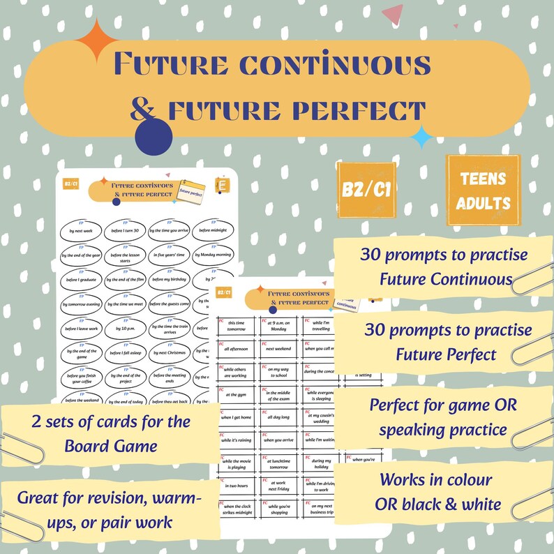 Future Continuous & Future Perfect ESL Board Game – Fun Grammar ...