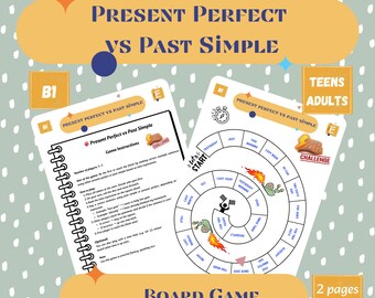 Grammar Board Game: Present Perfect vs Past Simple | ESL/EFL Printable Speaking Game for Fluency Practice