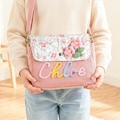 Flower Girl Proposal Gift Bag, Custom Name Crossbody Bag, Personalized Floral Toddler Purse