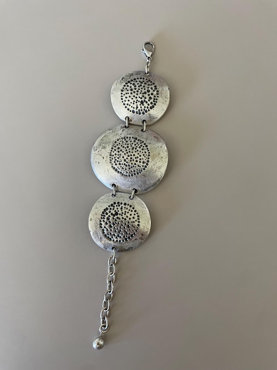 Brutalist Boho Statement Bracelet, Mid Century Mo… - image 1
