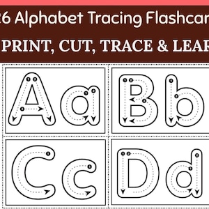 Alphabet Tracing Cards Letter Tracing Worksheets Letters Writing Practice for Kids Homeschool Alphabet Activity Preschool ABC Tracing A-Z