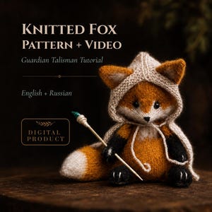 Strickanleitung für ein Fuchs-Amulett: Schutzamulett mit Malachit (Digitaler Download) Magic Loop