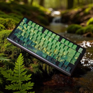 Custom Green PBT Keycap Set – Side-Printed Multilingual Keycaps for Mechanical Keyboard