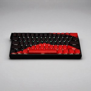 Keycap Set Black and Red PBT 128 Keys Cherry Profile – Side-Legend Translucent Keycaps for Mechanical Gaming Keyboard