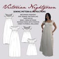 Victorian Nightgown Sewing Pattern: Beginner-Friendly Mini & Maxi (A4 DIGITAL PDF PATTERN)