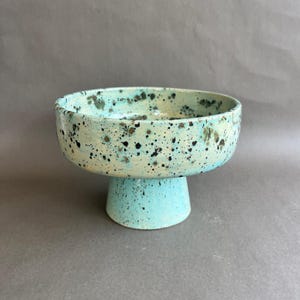 Handgetöpferte Keramikschale – 20×13 cm – Türkise Kristallglasur – Dekorativ & Funktional Einzigartig – Dessertschale