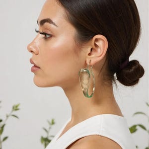 Snake Earrings, Brass Earrings, reptile earrings, snake jewelry, reptilian jewelry, gift for her, serpent earrings, snake jewelry