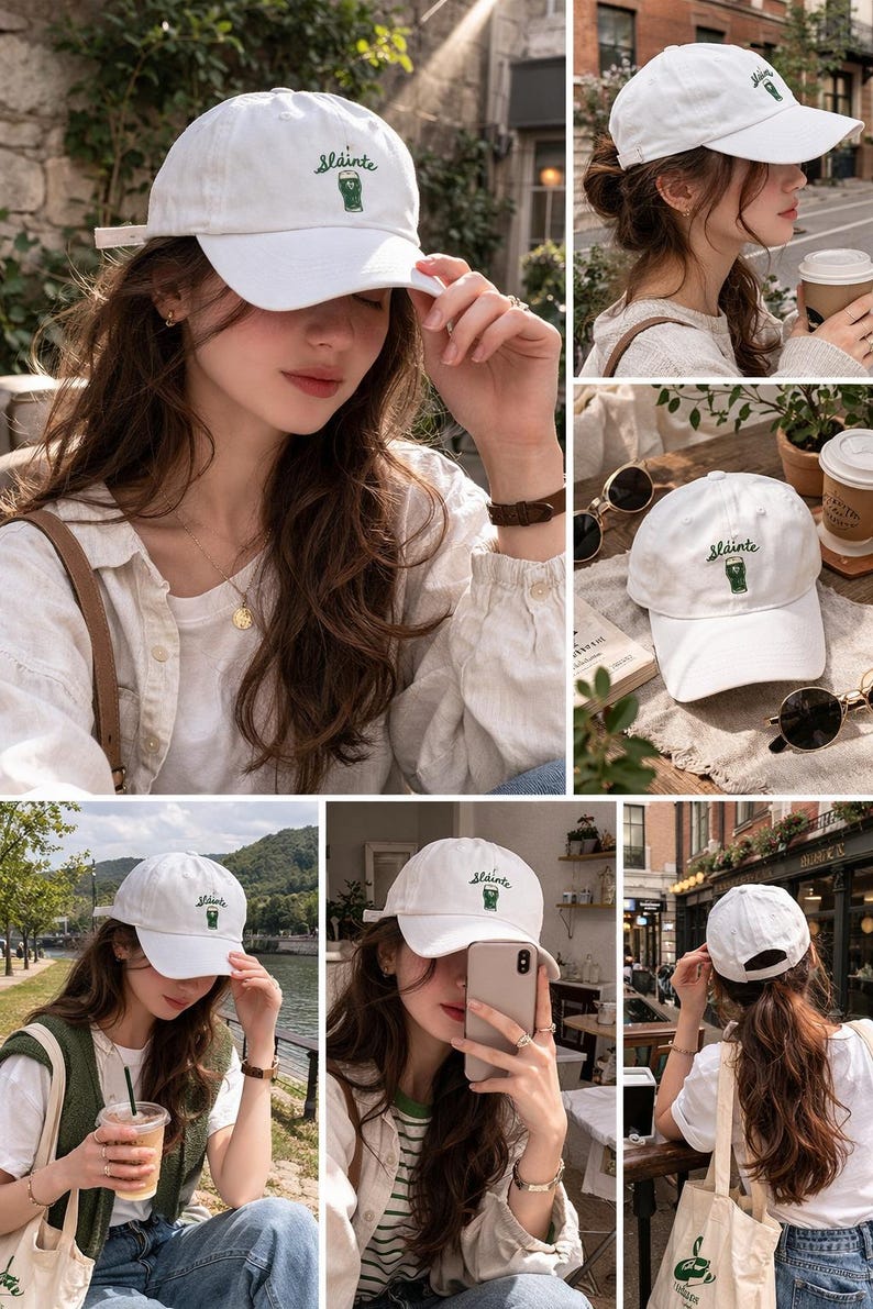 Sláinte Embroidered Hat, Irish Beer Dad Cap, St Patricks Day Baseball Cap, Minimalist Guinness Inspired Gift for Him Her image 2