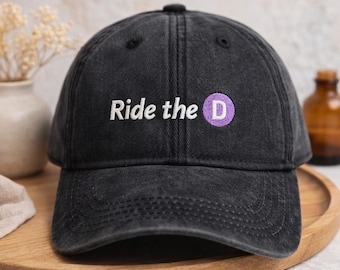 Ride The D Metro Embroidered Dad Hat Funny Subway Hat City Transit Cap Urban Commuter Gift Adjustable Streetwear Hat