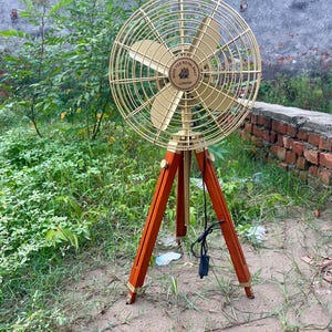 Vintage Style Tripod Floor Fan: Industrial Home Decor, 66 Inch