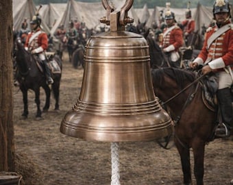 Solid Brass Ship Bell | Deep Resonance Puja Ghanti, Nautical Wall Hanging
