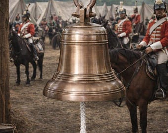 Solid Brass Ship Bell | Deep Resonance Puja Ghanti, Nautical Wall Hanging