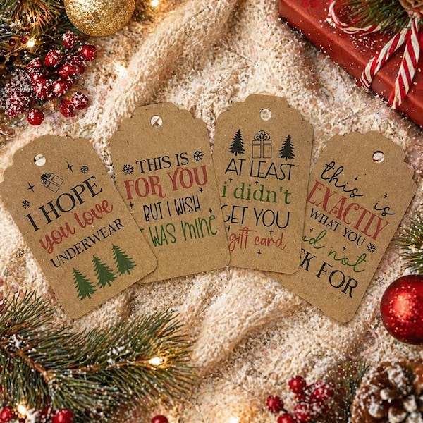 Funny Christmas Gift Tags – Sarcastic Festive Set