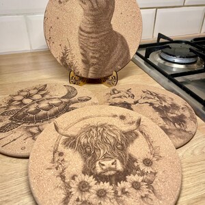 Cork Trivets | Multiple Designs |  Surface Protection From Pans | Kitchen Accessory