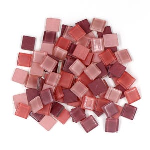 Sweven Art, 1.5cmx1.5cm, 0.4cm thick Square shape glass mosaic tiles, Mulberry Bloom Mix (180g Pack) DIY, stained glass, crafts, home decor