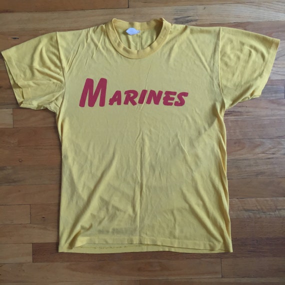 vintage Marines 1970's t-shirt, L, yellow